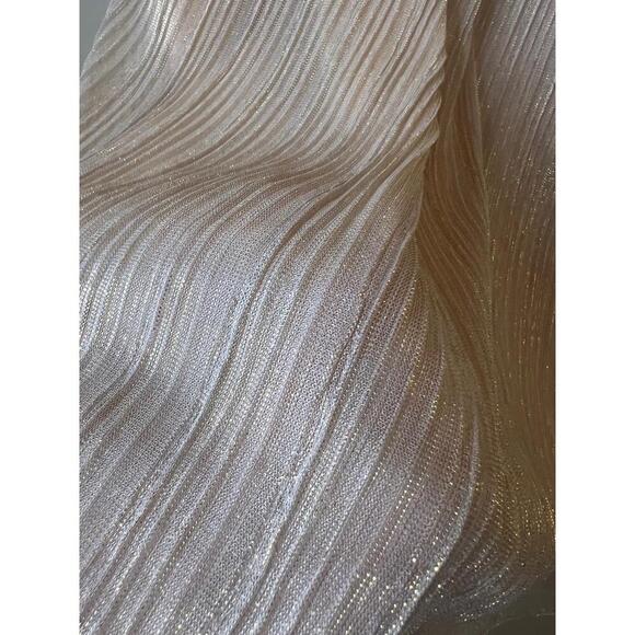 Caroline Constas Metallic Gold Off-Shoulder Blouse Ruffle Tie Sleeves M - Picture 4 of 8